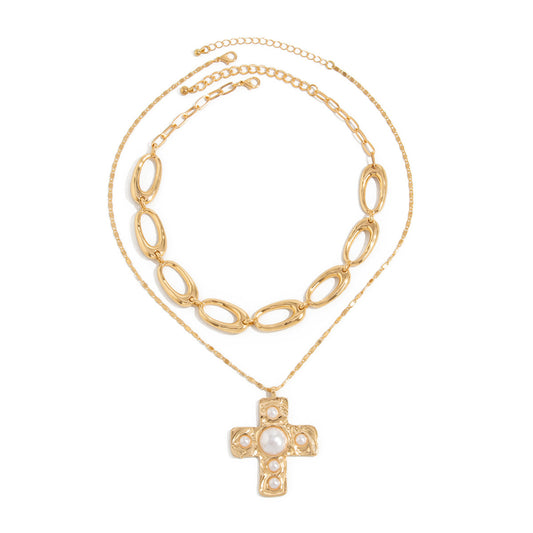 Design Ins Cross Pendant Necklace Simple Graceful