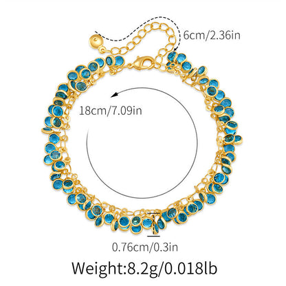 Copper Plating 18K Real Gold Multi-layer Women's New Bracelet