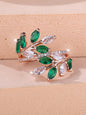 Horse Eye Zircon Leaf Ring Fashion All-match