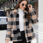 Women's Plaid Plush Long-sleeved Winter Fashion Casual Jacket