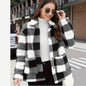 Women's Plaid Plush Long-sleeved Winter Fashion Casual Jacket