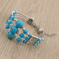 Tibetan Accessories Colorful Beads Wide Bangle Turquoise Bracelet