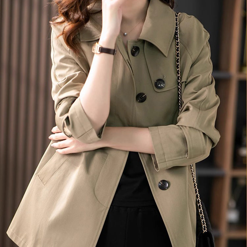 British Style Short Trench Coat Textured Spring And Autumn Women's Clothing