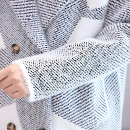 Mink Fur Women's Coat Wear Loose All-matching Thick Knit Cardigan