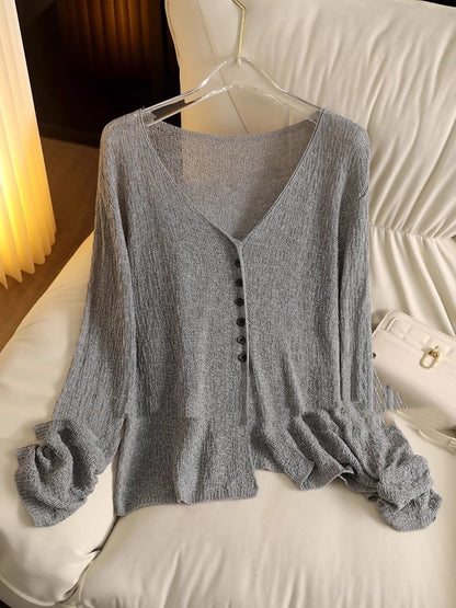 Hollow Lightweight Sun Protection Shawl Summer Cardigan Short Coat Sweater