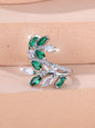 Horse Eye Zircon Leaf Ring Fashion All-match
