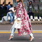 Fashion Loose Ankle Print Woolen Coat