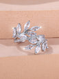 Horse Eye Zircon Leaf Ring Fashion All-match