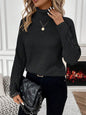 Women Solid Color Turtleneck Long Sleeve Casual Sweater