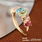 Women's All-match Simple Retro Color Zircon Ring
