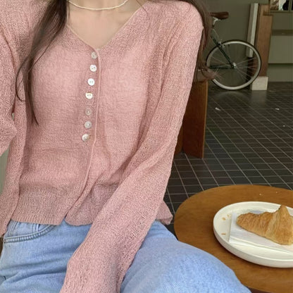 Hollow Lightweight Sun Protection Shawl Summer Cardigan Short Coat Sweater