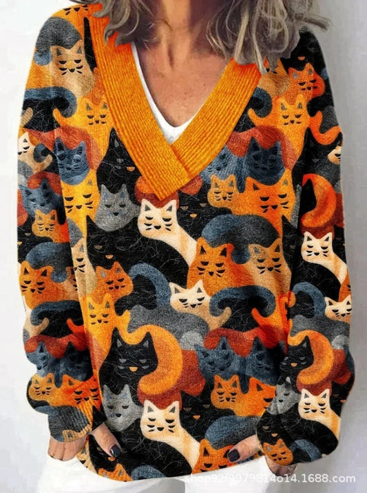 3D Animal Pattern Printed Casual Women's Sweater