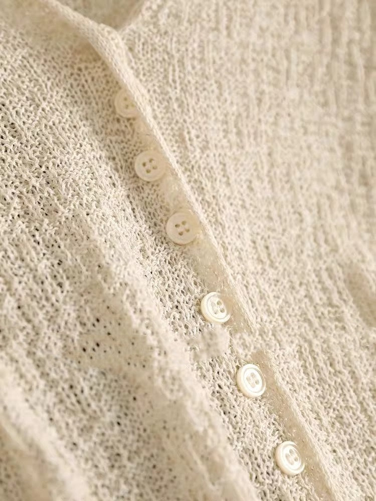 Hollow Lightweight Sun Protection Shawl Summer Cardigan Short Coat Sweater