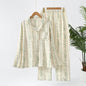 Double-layer Gauze Floral All Cotton Loose Pajamas Homewear Suit