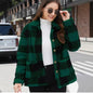 Women's Plaid Plush Long-sleeved Winter Fashion Casual Jacket