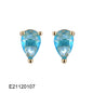 Brass Gold-plated Drop-shaped Zircon Pear-shaped Candy-colored Earrings
