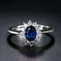 Blue Moissanite Women's Ring All-matching