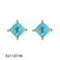 Brass Gold-plated Drop-shaped Zircon Pear-shaped Candy-colored Earrings