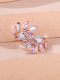 Horse Eye Zircon Leaf Ring Fashion All-match