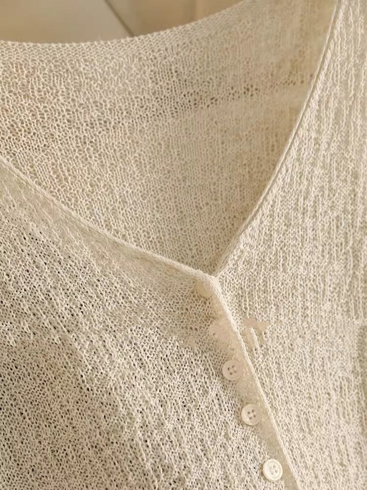 Hollow Lightweight Sun Protection Shawl Summer Cardigan Short Coat Sweater