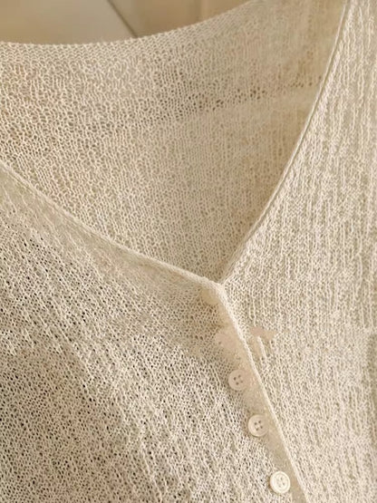 Hollow Lightweight Sun Protection Shawl Summer Cardigan Short Coat Sweater